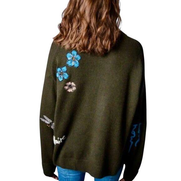 OVERSIZED ZADIG & VOLTAIRE CASHMERE SWEATER SIZE M NEW - Picture 3 of 11